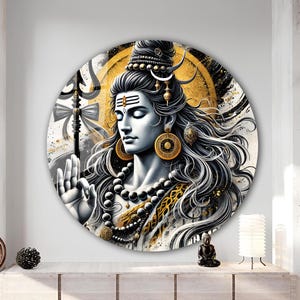 Tempered Glass Wall Art | Hindu God Shiva Wall Art | Hindu Home Decor | Abstract Wall Decor | Housewarming Gifts | Home Decor | Gift For Her