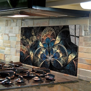 Dosseret de poêle en verre trempé, Carrelage pour dosseret de cuisine, Planche à découper, Planche à nouilles, Décoration de cuisine, Couvercle arrière de poêle, Couvercle de dessus de cuisinière
