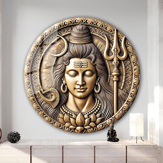 Tempered Glass Wall Art | Hindu God Shiva Wall Art | Hindu Home