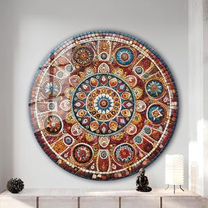 Tempered Glass Wall Art-Stained Round Wall Art Gift-Circle Wall Art-Tempered Glass Art-Glass Wall Decor-Abstract Glass Art-Round Wall Decor