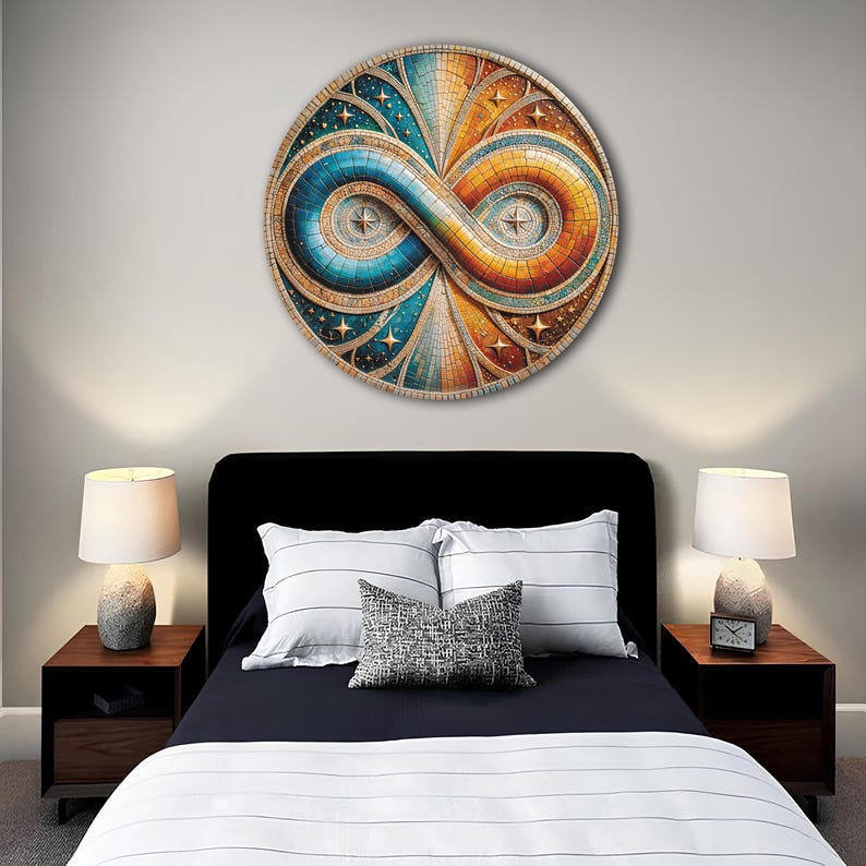 Infinity Symbol Glass Mosaic Wall Art Decor, Abstract Wall Painting ...