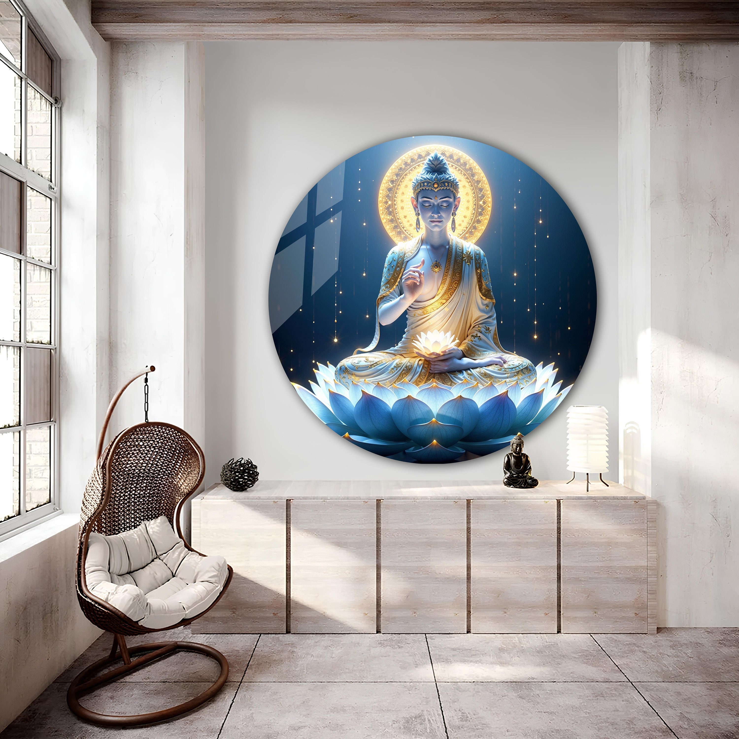 Tempered Glass Wall Art | Buddha Wall Art | Hindu Home Decor | Abstract ...