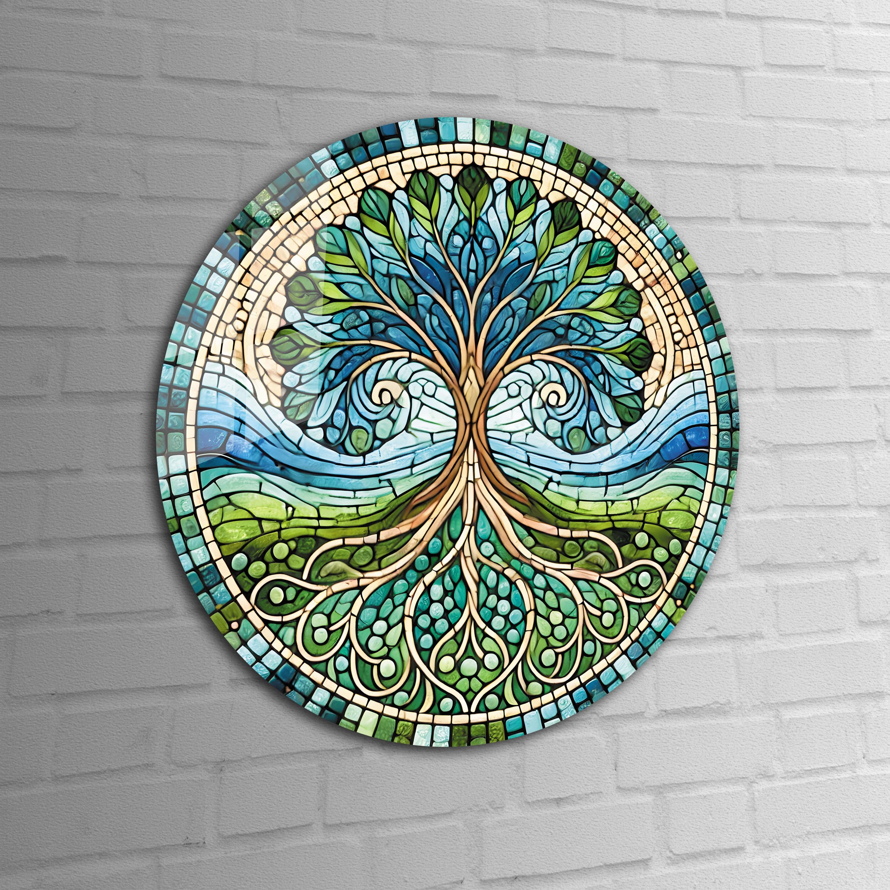 Tree of Life Stained Glass Wall Painting Home&office Wall Art Decor ...