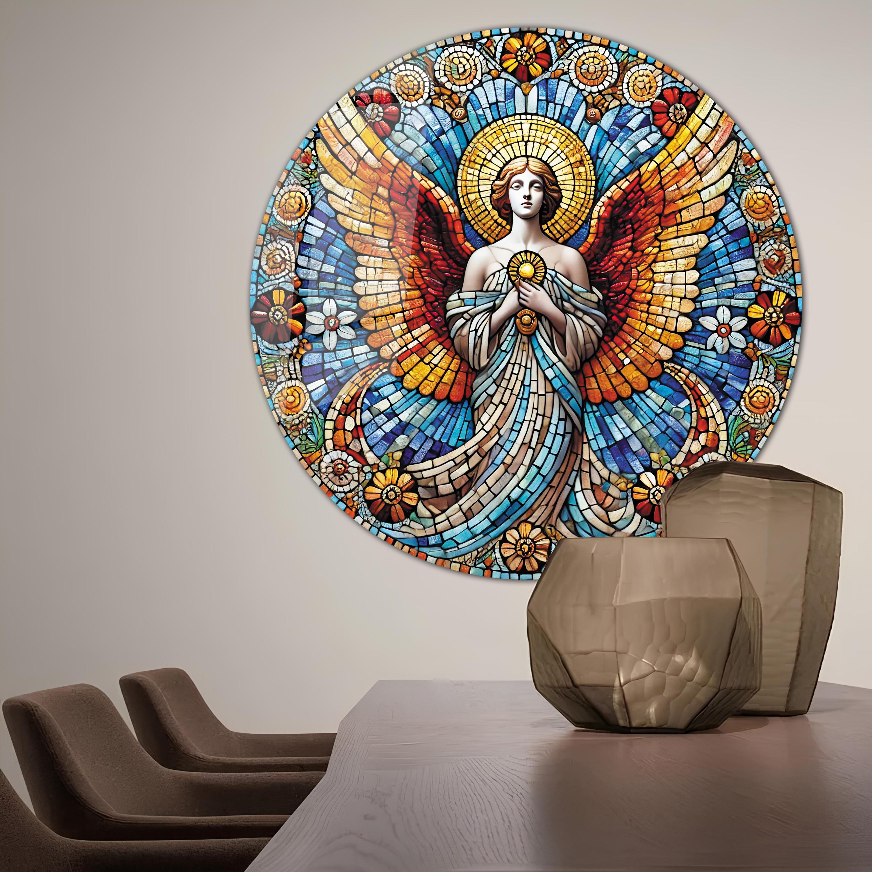 Tempered Glass Wall Art-angel Wall Decor-angel Home Decor-glass