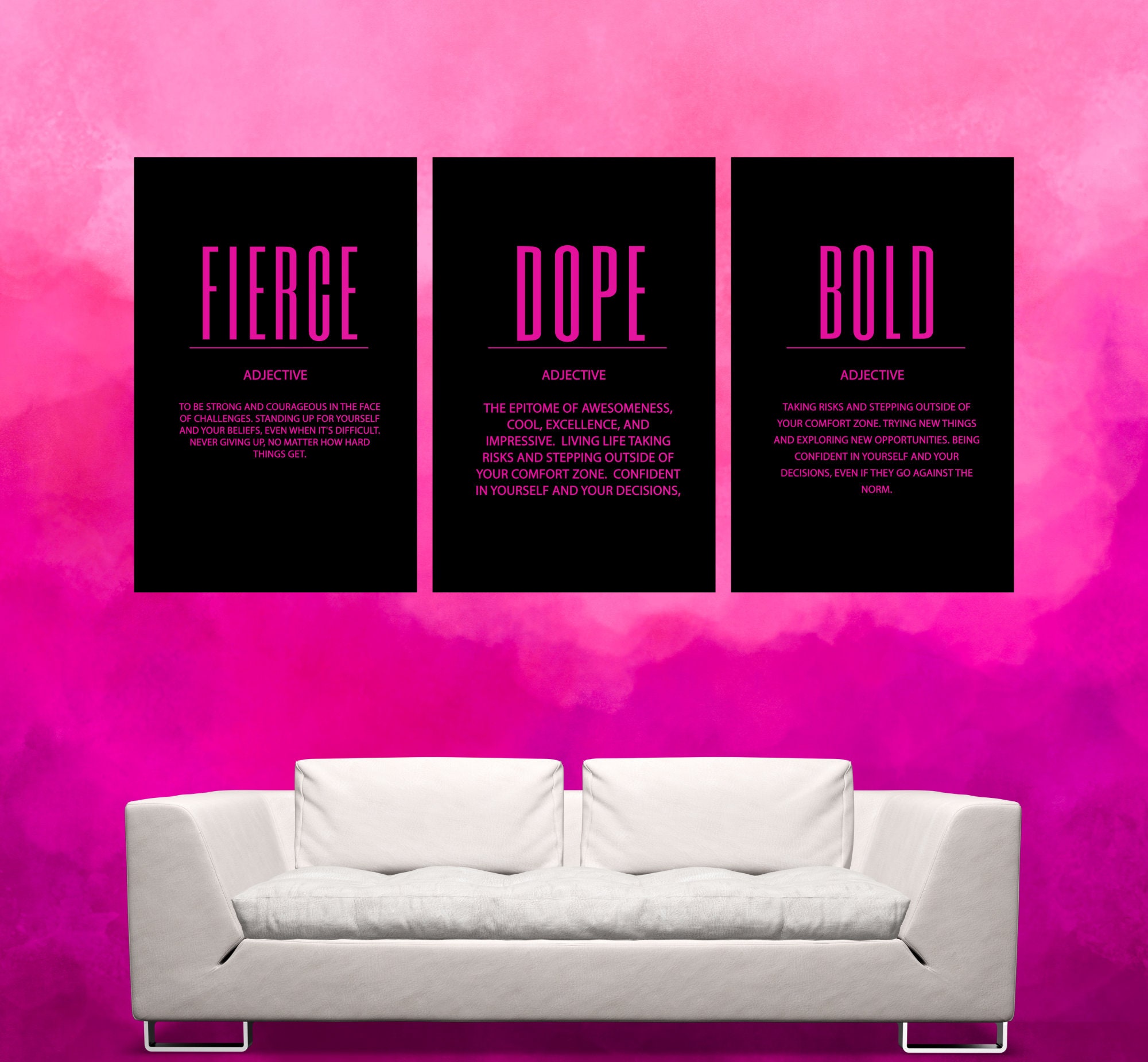 Fierce Definition Wall Art. Great Gift for Anyone Who Likes 