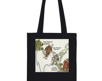 Lustige Cartoon Big Foot Tragetaschen