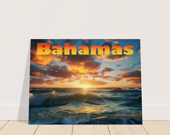 Ocean Memories of the Bahamas, original Art Print, Beautiful sunset, Poster Print, or Framed Wall art