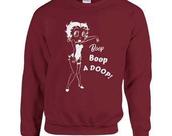 Betty Boop Sweatshirt | Klassischer Unisex Rundhalsausschnitt | Vintage Cartoon Charakter Pullover | Geschenk für Sie/Ihn