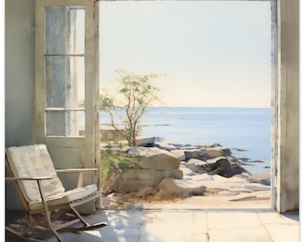 Andrew Wyeth gestylter Aquarell Druck, Küste von Neu England, Verschönern jeden Raum! Premium Matte Papier Poster