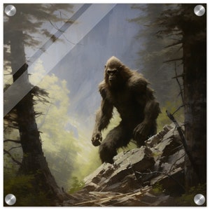 Sasquatch painting on Acrylic Print