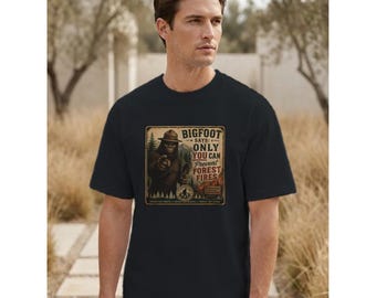 Sasquatch – Vintage – Originalkunst – Smokey Bigfoot, humorvoll, Geschenk, Herrenbekleidung