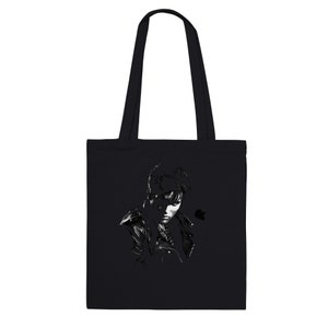 The king Lives!, inspired likeness of Elvis at his peak, Tote Bags
