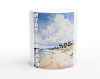 Myrtle beach 1920's style water color Mugs for resort or beach home