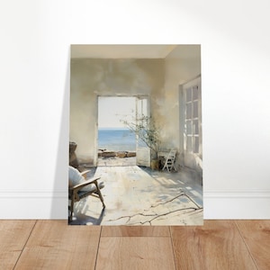 Andrew Wyeth styled Water color Print, New England Coast, Beautify any room!