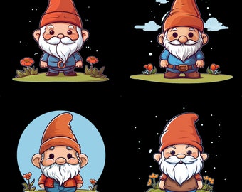 Cartoon niedliche Zwerge digitaler Download PNG, druckfertige, hochwertige Bilder getrennt für den individuellen Gebrauch.