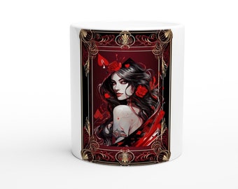 Queen of Hearts White 11oz Ceramic Mug