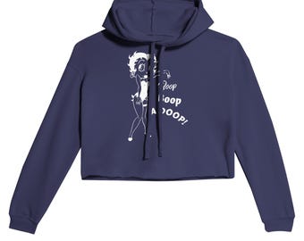 Betty Boop Cropped Hoodie | Damen Grafik-Sweatshirt | Vintage Cartoon-Stil | Angesagtes Streetwear Geschenk