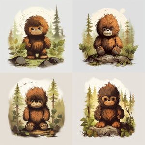 Cartoon Baby Bigfoot digital download PNG, Bigfoot PNG | Digital Download, updated for better separation