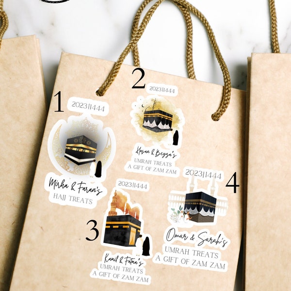 Personalized Umrah Mubarak& Hajj Mubarak, Personalized Hajj Gifts Sticker, Sticker For Gifts, Gift Wrapping Materials, Gift Packaging