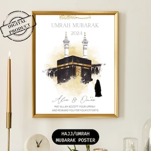 Personalisiertes Umrah Mubarak & Hadsch Mubarak, Geschenk digital, islamisches Poster