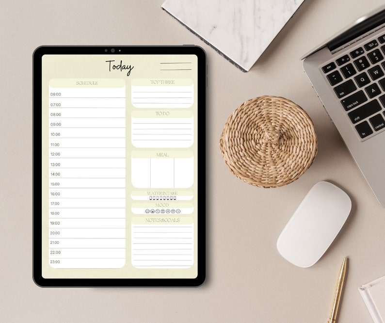 Daily Planner Goodnotes Template Undated Digital Planner Etsy