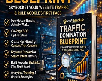 SEO eBook | Increase Website Traffic and Rank on Google First Page | Traffic & Content Strategy Guide | Digital Download