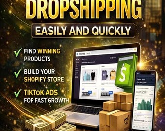 Dropshipping Course for Beginners | Learn Product Research, Shopify & TikTok Ads | Start an eCommerce Business | Digital Download