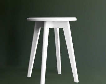 Foldable White Oak Stool: Modern Patio Side Table