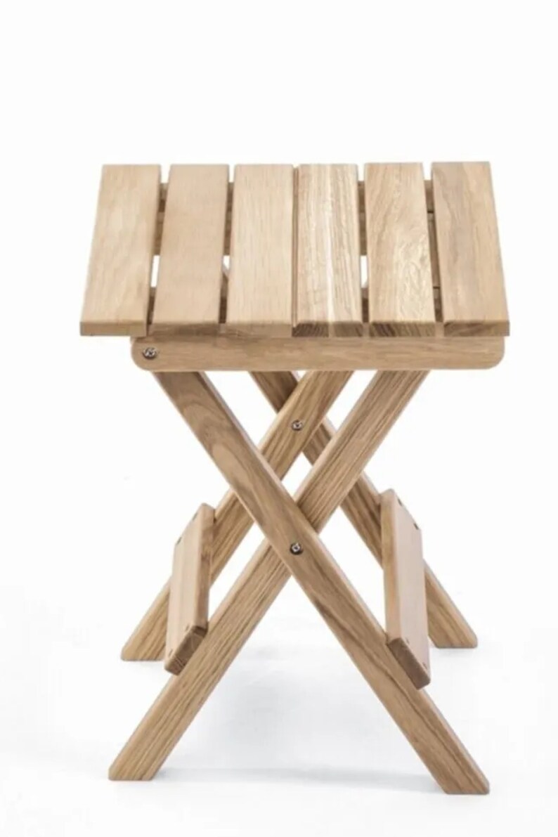 Massive Patio Stool Garden Stool Wood Stool Side Table Oak Massive
