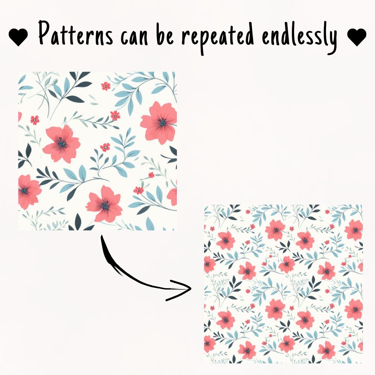 Soft Floral Digital Paper Set Boho Flowers Seamless Pattern - Etsy