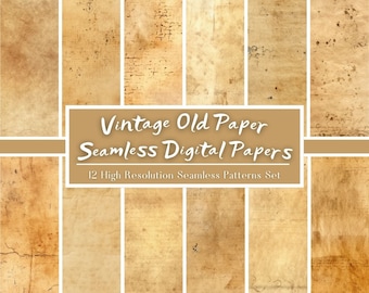 Conjunto de papel vintage antigo e surrado, padrão sem emendas em papel antigo vintage, padrão repetido, papel para scrapbook vintage, papel JPG antigo, uso comercial