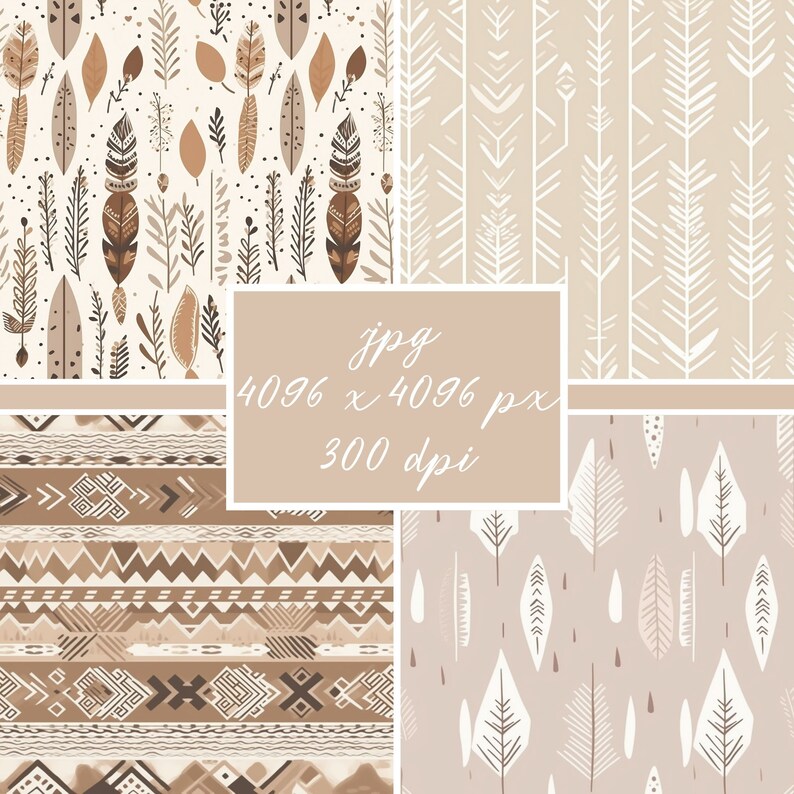 Boho Seamless Digital Papers Boho Scrapbook Paper Boho - Etsy