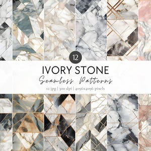Marble Stone Digital Paper Set, Marble Seamless Pattern, Marble Stone Digital Paper, Stone Background, Ivory Stone Art, Commercial Use