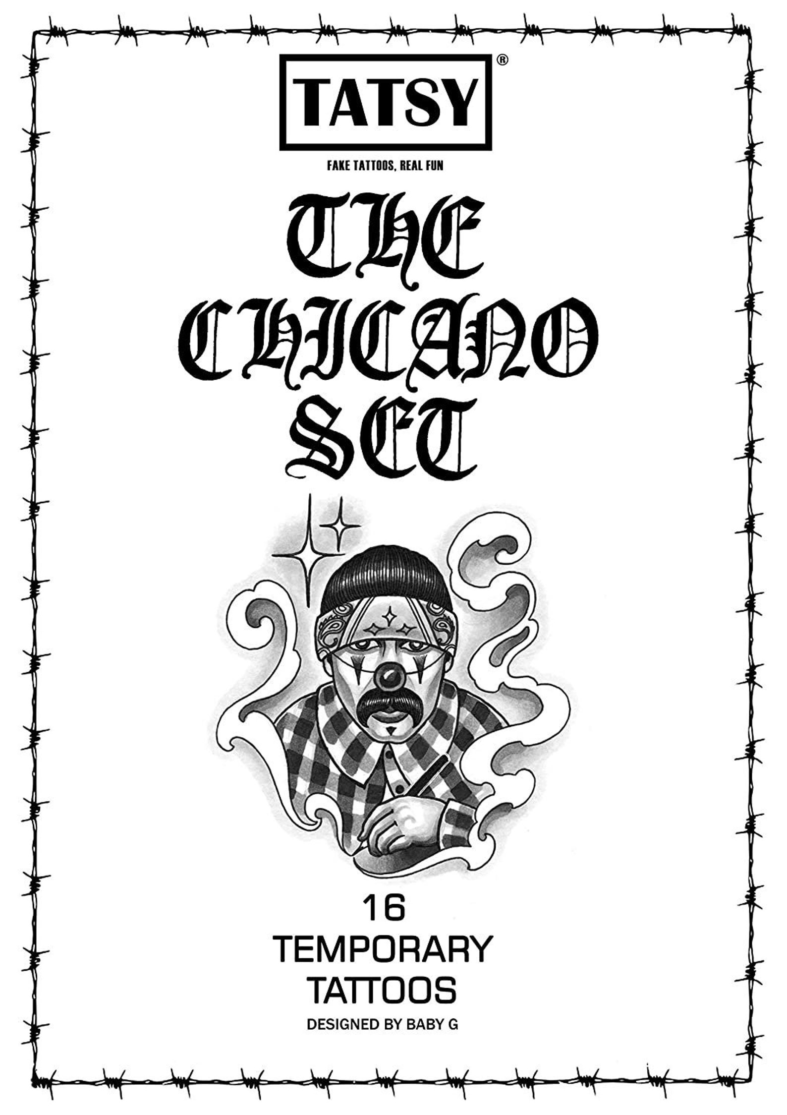 Tatsy Chicano Set Temporary Tattoo Cover Up Sticker For Men And Women Body Temp Fake Tattoos