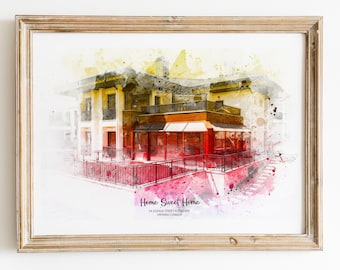 Custom Watercolor House Portrait • Personalized Home Painting