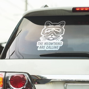 Os miautains estão chamando adesivo de vinil // adesivo de snowboard // adesivo de gato // decalque de carro