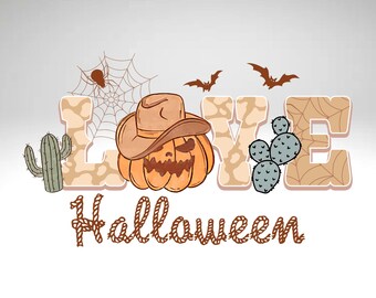 Love Halloween Png, Country Pumpkin png, Western Halloween png, Retro Halloween Png, Country Halloween Design, Thanksgiving Sublimation