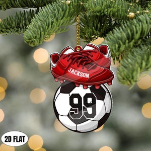 Personalized Soccer Christmas Ornament, Custom Soccer Ball Ornament, Soccer Players Ornament, Soccer Coach Gifts, Soccer Lover Gifts