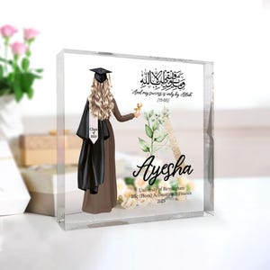 Personalized Muslim Graduation Gift, Islamic Keepsake for Her, Graduation Gift for Her, Class of 2025 Custom Initial Name Graduation Gift