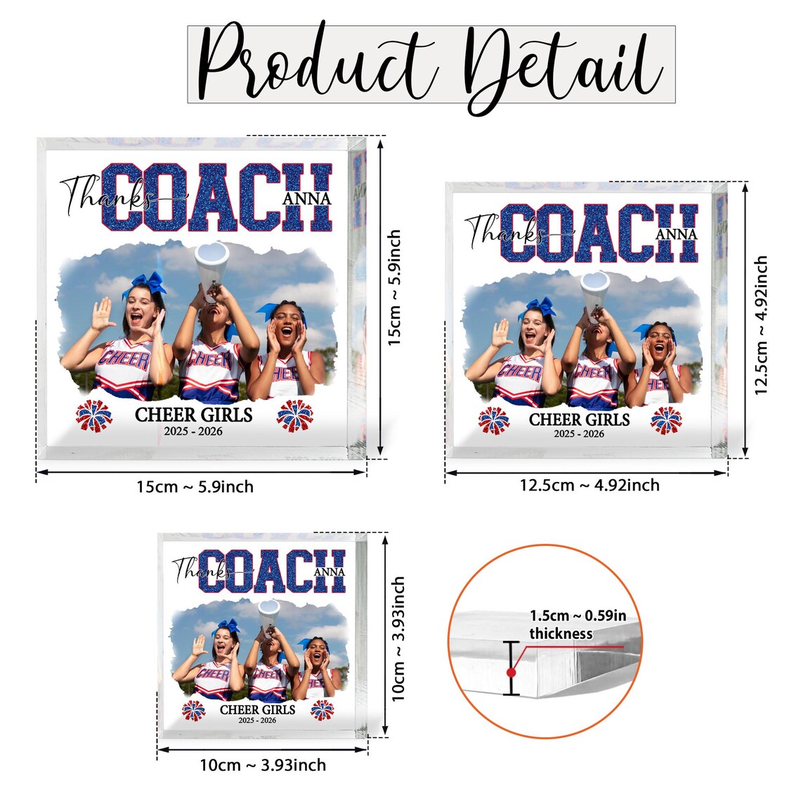 Personalized Cheerleading Athlete Acrylic Plaque, Custom Photo Sign ...