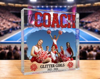 Personalized Cheerleading Athlete Acrylic Plaque, Custom Photo Sign, Cheer Coach Acrylic Plaque, Gift for Cheerleader, Daughter, Cheer Team