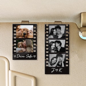 Personalized Photo Car Visor Clip, Drive Safe Visor Clip, Valentine's Gift for Him, Gift for Boyfriend Husband, Car Accessories
