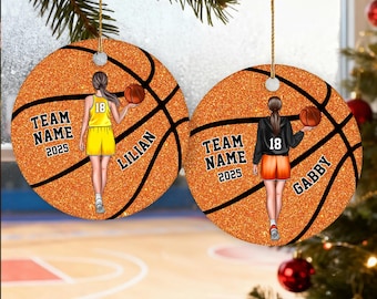 Personalized Basketball Christmas Ornament, Basketball Player Ornament, Christmas Gift for Basketball Lovers, Basketball Girl Player
