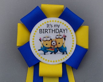 Minions Birthday Pin, Minions Birthday, Minions Party, Despicable Me Birthday, Despicable Me Party, Minions Bow, Minion Birthday party