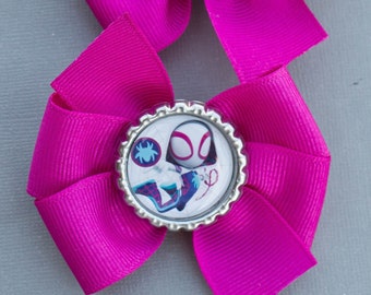 3&quot; Toddler sized Spider Gwen Pig Tail Bows, Spidey and His Amazing Friends Bows, Ghost Spidey Bows, Ghost Spidey Gwen Bows, Ghost Spider