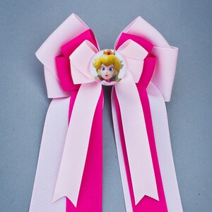 Princess Peach Bow, Princess Peach Hair Bow, Princess Peach Party, Princess Peach Birthday, Super Mario Party, Super Mario Birthday