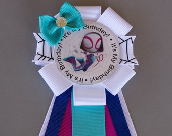 Ghost Spidey Gwen Birthday Pin, Spidey and His Amazing Friends Birthday Pin, Ghost Spidey Gwen Party, Ghost Spidey Birthday, Gwen Party, Pin