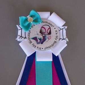 Ghost Spidey Gwen Birthday Pin, Spidey and His Amazing Friends Birthday Pin, Ghost Spidey Gwen Party, Ghost Spidey Birthday, Gwen Party, Pin