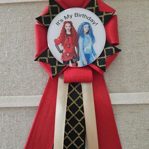 Descendants Birthday Pin, Descendants Party, Descendants Birthday, Descendants Bow, Descendants Rise of Red, Descendants 4