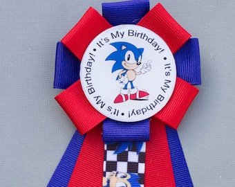 Sonic Birthday Pin, Sonic Birthday Party, Sonic Party, Sonic Birthday, Sonic bow, Sonic Invitations, Sonic Party Pin, Sonic Party Favors